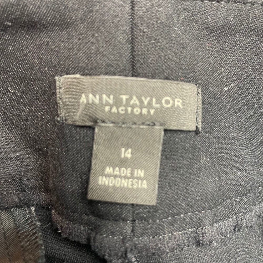 Ann Taylor Factory Women's 14 Black Wide Leg Dress Pants Career Work Classic - Picture 4 of 6